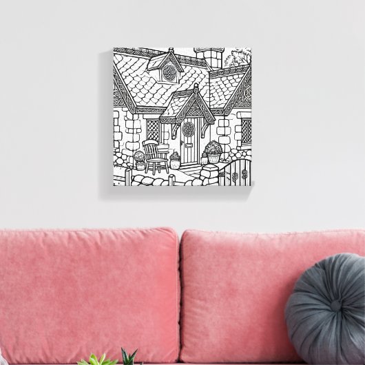 Schiefer-Hütte #15 Leinwanddruck (Insitu (Wohnzimmer))