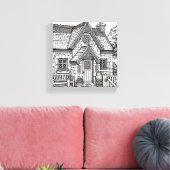 Schiefer-Hütte #25 Leinwanddruck (Insitu (Wohnzimmer))