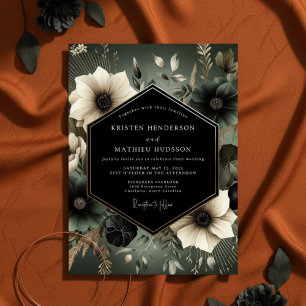 Schiefer Moody Bloom Hochzeit Einladung