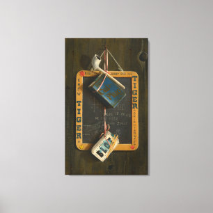 Schiefer, Rohre, Tabak und Schachtel von Matches Leinwanddruck