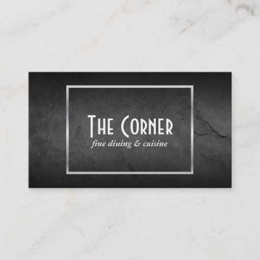 Schiefer | Silberrahmen Visitenkarte (Vorderseite)