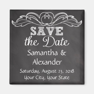 Schiefer-Tafel, die Save the Date Wedding ist Magnet
