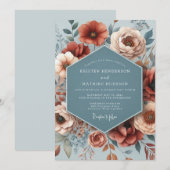 Schiefer Terrakotta Poetische Hochzeit Einladung (Vorne/Hinten)