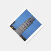 Schiefer Turm in der Dämmerung Serviette (Ecke)
