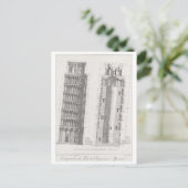 Schiefer Turm Pisa Architekturdiagramm Postkarte (Stehend Vorderseite)