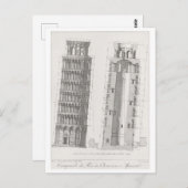 Schiefer Turm Pisa Architekturdiagramm Postkarte (Vorne/Hinten)