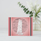 Schiefer Turm Pisa Italien Rosa Reise Postkarte (Stehend Vorderseite)