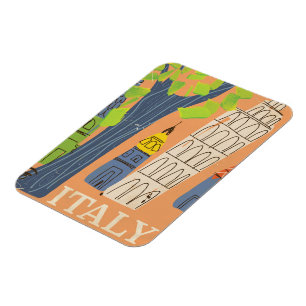 Schiefer Turm Pisa Vintage Reiseplakat Magnet