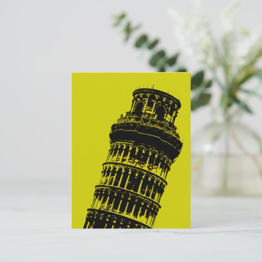 Schiefer Turm Pop Pisa Postkarte (Stehend Vorderseite)