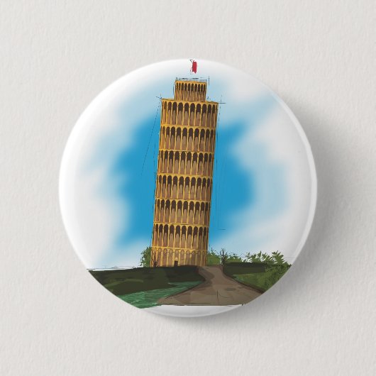 Schiefer Turm von Pisa Button (Vorderseite)