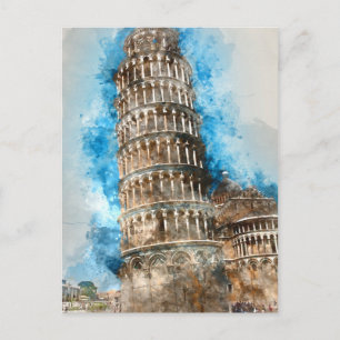 Schiefer Turm von Pisa in Italien Postkarte