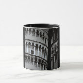Schiefer Turm von Pisa in Italien Schwarz Weiß Tasse (Zentrum)