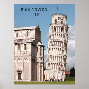 Schiefer Turm von Pisa Italien Europa Reise Poster
