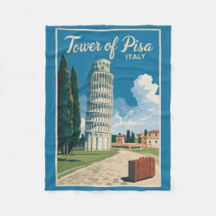 Schiefer Turm von Pisa Italien Reise Kunst Vintage Fleecedecke