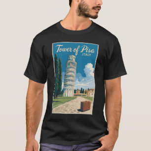 Schiefer Turm von Pisa Italien Reise Kunst Vintage T-Shirt