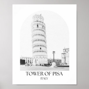 Schiefer Turm von Pisa Italy Arch Foto Print Poster