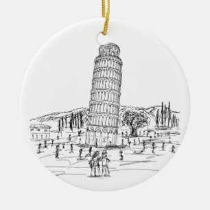 Schiefer Turm von Pisa Keramik Ornament