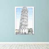 Schiefer Turm von Pisa Leinwanddruck (Insitu (Holzboden))