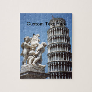 Schiefer Turm von Pisa mit Cherub Statue Puzzle