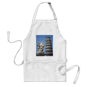Schiefer Turm von Pisa mit Cherub Statue Schürze