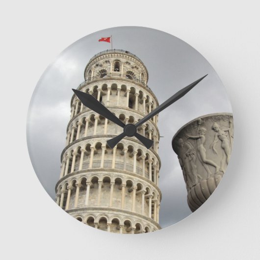 Schiefer Turm von Pisa Runde Wanduhr (Vorderseite)