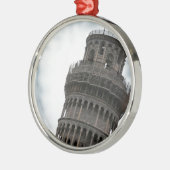 Schiefer Turm von Pisa Silbernes Ornament (Links)
