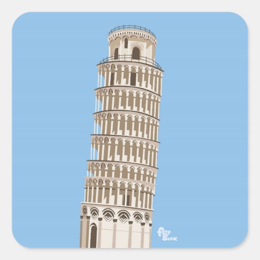 Schiefer Turm von Pisa Stickers (Vorderseite)