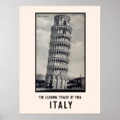 Schiefer Turm von Pisa Vintag Italien Postkarte Poster (Vorne)