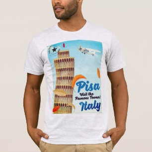 Schiefer Turm von Pisa Vintage Urlaubsdruck. T-Shirt