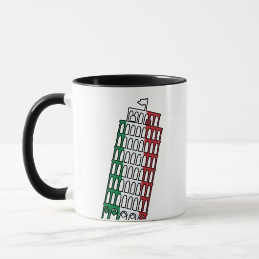 Schiefer Turm von Pisa Wappen Tasse (Links)