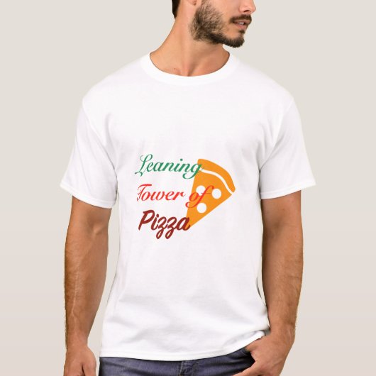 Schiefer Turm von Pizza T - Shirt (Vorderseite)