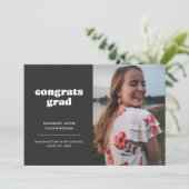 Schiefer und Weiße Glückwünsche Grad Zwei Fotos Ab Ankündigung (Stehend Vorderseite)