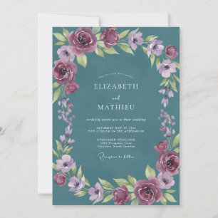 Schiefer-Violette Hochzeit Einladung