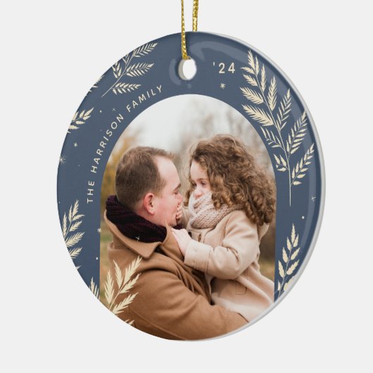 Schiefer | Winterlaurel Foto Keramik Ornament (Links)