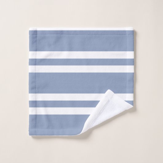 Schieferblau, grau und weiß Streifen Badhandtuch Set (Waschlappen)