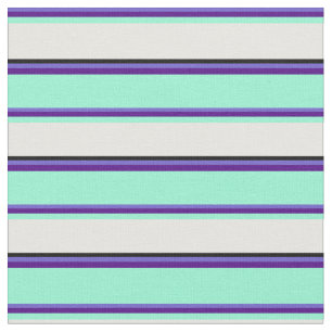 Schieferblau, Indigofarben, Aquamarine, Weiß und S Stoff