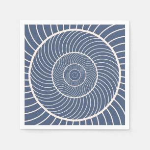 Schieferblau-Sahne-Schnecke Fibonacci Serviette