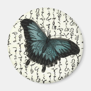Schieferblau und Schwarzer Schmetterling über asi Magnet