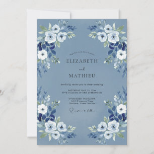 Schieferblaue Anemone Hochzeit Einladung
