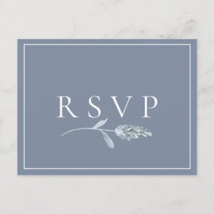 Schieferblaue botanische Hochzeit-RSVP-Song-Anfrag Einladungspostkarte