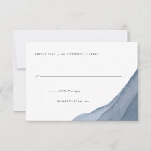Schieferblaue Ombre-Wasserfarben-Hochzeit RSVP Karte