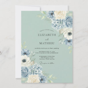 Schieferblüten Romantische Fülle Hochzeit Einladung