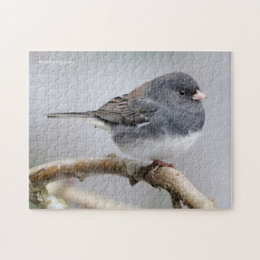 Schieferfarbener, dunkel-Mit Augen Junco auf der B Puzzle (Horizontal)