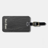 Schieferglitzern Hintergrund schwarze Schieferstru Gepäckanhänger (Vorderseite horizontal)