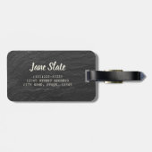 Schieferglitzern Hintergrund schwarze Schieferstru Gepäckanhänger (Rückseite horizontal)