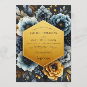 Schiefergold Moody Bloom Hochzeit Einladung