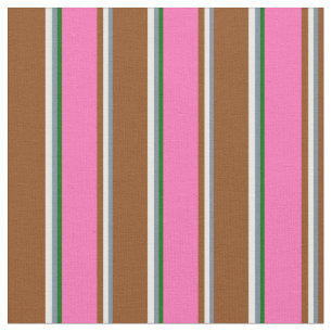 Schiefergrau, Minzcreme, braun, Hot Pink und Grün Stoff