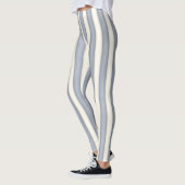 Schiefergrau und antike weiße vertikale Streifen F Leggings (Links)