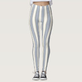 Schiefergrau und antike weiße vertikale Streifen F Leggings (Vorderseite)