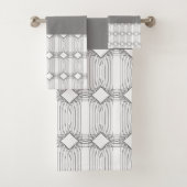 Schiefergrau weiß und schwarz modern badhandtuch set (Insitu)
